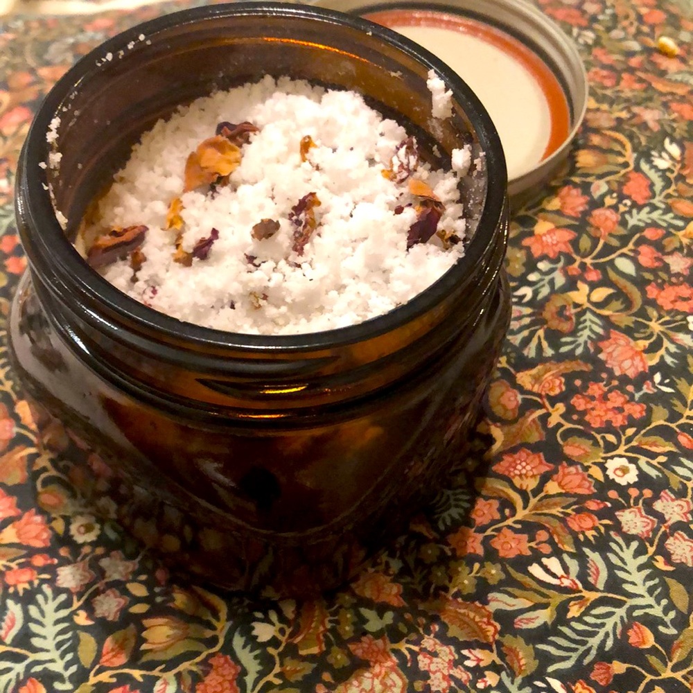 ENERGY CLEANSE Celtic Sea Salt and Organic Rose Petal Bath Salts w/Baking Soda